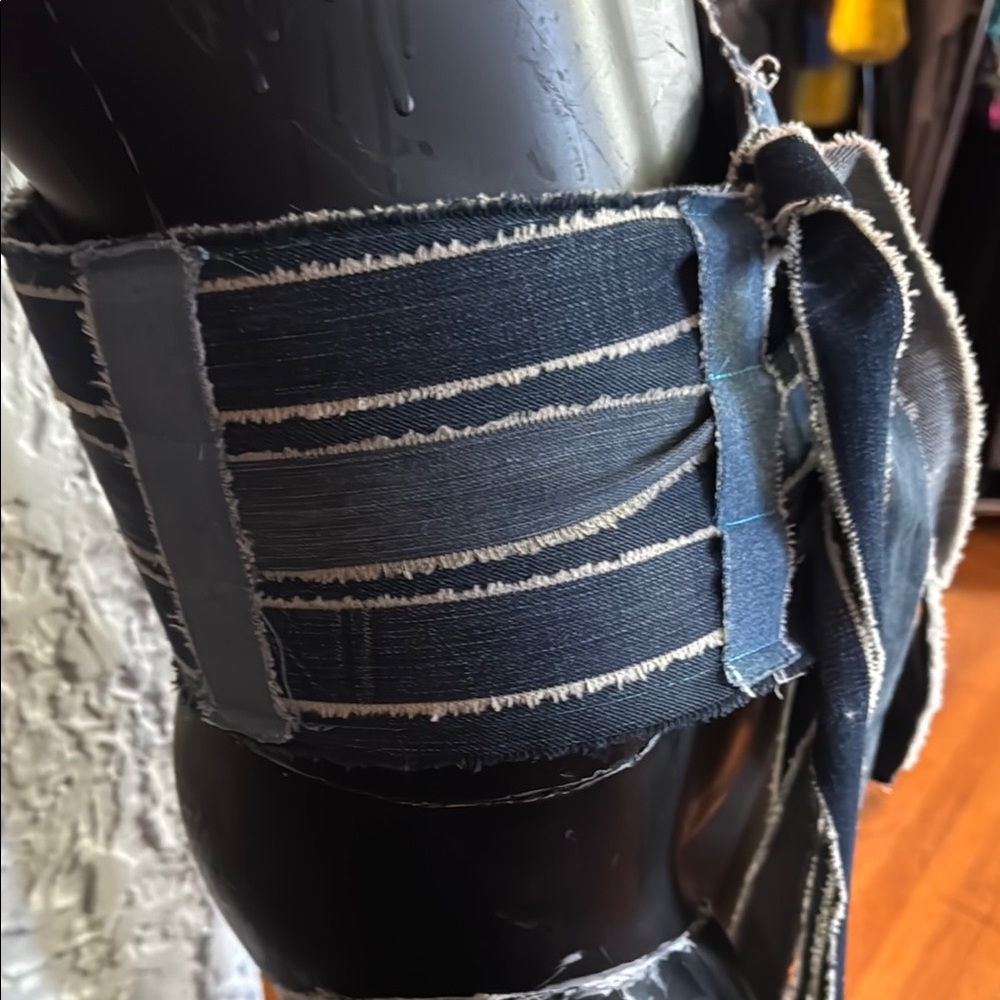 Striped Denim Waist Belt - Picture 4 of 5